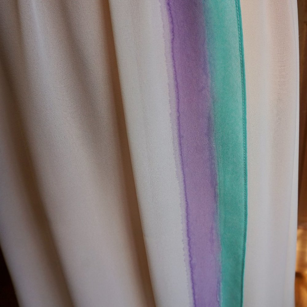 💚 VINTAGE ZIZI | BARBARA CHODOS Stripe Wrap Skirt - Picture 7 of 13